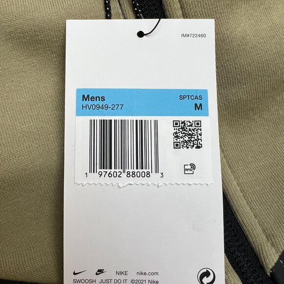 Nike Tech Fleece 'Neutral Olive' Windrunner Hoodie HV0949-277 Multi-Size - Picture 6 of 7